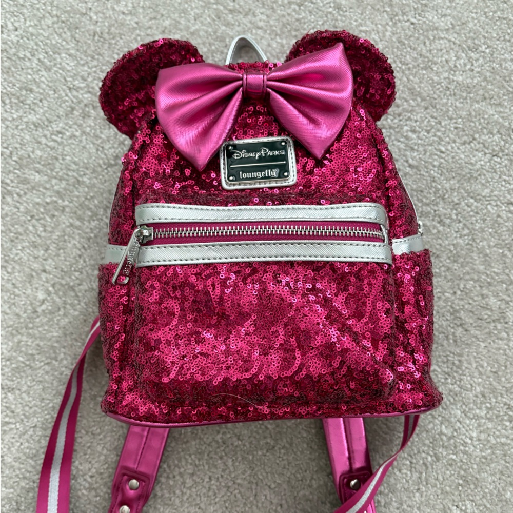 Disney Parks Pink Sequin Loungefly Backpack